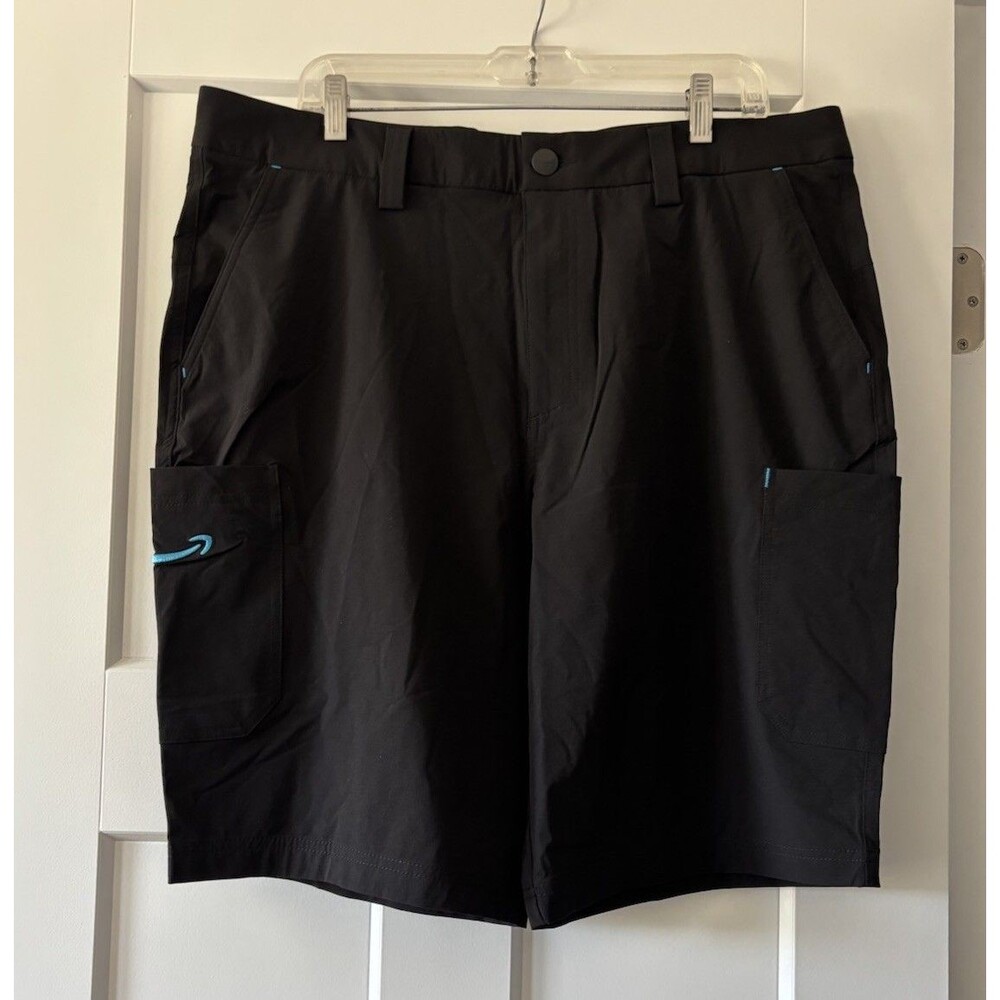 Luly Yang Amazon Shorts Mens XL 37-40 Black Cargo Performance Uniform Stretch